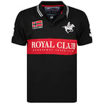 Geographical Norway kahorse men Polo Homme Classique - Polos Coton Manches Courtes Decontracte Col Bouton - Casual Shirt Tops Regular Classic - Printemps Été (noir L)