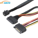 100cm Mini Câble SAS SFF 8643 Interne 12 Gbit/s à U.2 MFS 8639 avec D'alimentation SATA 15 Broches Connecteur Mini Câble SAS pour U.2 SSD