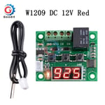 W1209 Röd -Digital Termostat Temperaturregulator W1209 DC 12V Regulator Termoregulator Inkubator NTC Sensorhus