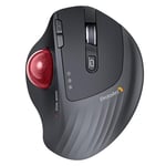 ProtoArc EM01 NL Wireless Bluetooth Trackball Mouse, 2.4G Ergonomic Rechargeable Rollerball Mouse with 3 Adjustable DPI, 3 Device Connection for PC, iPad, Mac, Windows, Red Roll