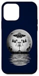 iPhone 12 mini Disc Golf Basket & UFO Behind Full Moon Funny Disc Golf UFO Case