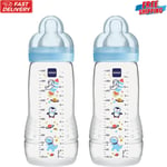 MAM Easy Active Baby Bottle, Fast Flow Twin Pack - 330 ml, Color: Assorted May