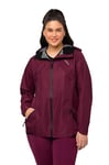 Ulla Popken Femme Grandes Tailles Veste Technique HYPRAR à Capuche, Tissu imperméable traité Bionic-Finish Baies foncé 46+ 807794833-46+