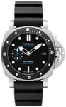 Panerai PAM01683 Submersible Sort/Gummi Ø42 mm