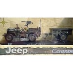 Cararama 149/001 - Miniature Jeep Willys US ARMY + remorque et personnage (1:43)