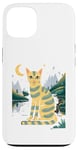 Coque pour iPhone 13 Chat mignon Art Midnight Illustration Simple Art