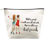 Friend Gifts Friendship Gifts Unique Gifts for Women We’ll be Friends Until We're Old and Senile Personalized Gifts Makeup Bag Pouch Purse Bag Tote Bag for Birthday Christmas