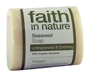 Faith in Nature Fragrance Free Seaweed Pure Vegetable Soap 100g-7 Pack