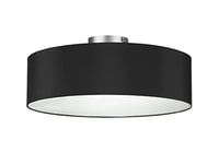 meineWunschleuchte Plafonnier avec abat-jour en tissu noir Ø 40cm - recouvrement satiné pour une ambiance lumineuse sans éblouissement, SP1002R40S, 40cm Noir