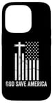 iPhone 14 Pro God Save America Sign,God American Flag Jesus Save America Case