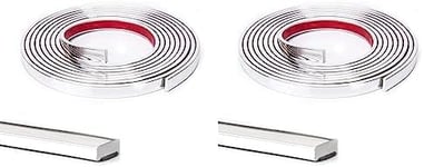 Art3d 10 Ft Peel and Stick Flexible Vinyl Molding Trim for Wall Tile Edges, Kitchen backsplash, Mirrior Frame in Stainless Steel (Pack of 2)