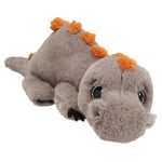 Depesche 13168 Dino World-Doudou Dinosaure en Marron et avec des Pointes Orange, Peluche de 50 cm Environ, Multicolor