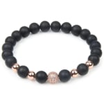 Matte Natural Stone Bracelet - Rose gold color