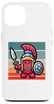 iPhone 13 Cartoon soldier character helmet shield sword historical Case