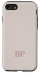 iPhone SE (2020) / 7 / 8 Initials BP Name Monogram B P Letter Lite Beige Ivory Tough Case