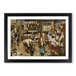 Big Box Art The Country Brawl by Pieter Bruegel The Elder Framed Wall Art Picture Print Ready to Hang, Black A2 (62 x 45 cm)