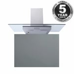 SIA 90cm Stainless Steel Flat Glass Cooker Hood Fan & Toughened Glass Splashback