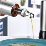 Stainless Steel Oil Bottle Household Kitchen Non-hanging Oil Glass Oil Can Press