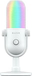 Seiren V3 Chroma - Microphone Usb Rgb - Microphone À Condensateur Supercardioïde Avec Tap-To-Mute (Éclairage Réactif, Limiteur De Gain Numérique Et Amortisseur De Chocs Intégré) Blanc