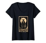 Womens No Mercy Tarot Card Baphomet Satan Goth V-Neck T-Shirt