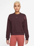 Nike Dri-Fit One Crewneck Top - Dark Red