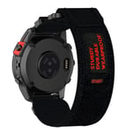 20 mm klokkerem for Garmin Fenix 7S/instinct 2S/6S/5S/Descent MK3 Størrelse S Nylon Sort