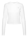 Ck Embro Badge Ls Baby Tee Tops T-shirts & Tops Long-sleeved White Calvin Klein Jeans
