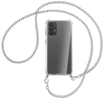 Collier pour Samsung Galaxy A32 4G (A325, 6.4'') chaîne en métal (A) Coque Etui