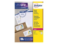 Avery L7159-10, Hvit, Selvklebende Etikett, Papir, Laser, Permanent, Rektangel