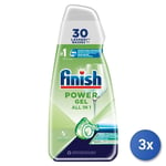 3x Finish Dishwasher Gel Power 600 Ml. 0% Made In Italy