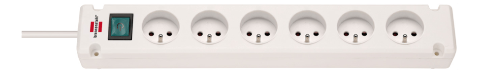 Brennenstuhl – Bremounta Extension Socket 6-way white 3m H05VV-F 3G1.5 (1150651326)