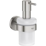 GROHE START såpedispenser m/holder glass/metall Supersteel