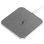 AGPTEK Wireless Charger, 15W Wireless Charging Pad Compatible with iPhone 16/15/14/13/12/11/10/XS/8, for Samsung Galaxy S24/S23/S22/S21/S20/Z Flip 3/4/5, for Google Pixel 5/6/7/8, AirPods Pro, Silver