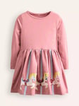 Mini Boden Kids' Coco Carousel A-Line Dress, Pink Carousel