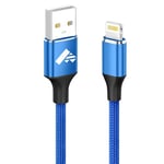 Aioneus iPhone Charger Cable 2M/6.6FT Lightning Cable MFi Certified iPhone Fast Charging Cable Long iPhone USB Fast Charging lead for iPhone 14 13 12 11 Pro Max XS XR X 8 7 6 Plus 5 5s SE-Blue