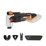 WORX NITRO - Outil multifonction Sans Fil 20V - Moteur Brushless - Système de Fixation Universel - 39 Acc - Pour Découper, Scier, Meuler, Racler, Gratter - WX693.9 (livré sans batterie ni chargeur)