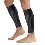 CAMBIVO 2 Paires Manchon Compression Mollet, Bas de Contention Femme Homme, Chaussettes de Contention Unisex contre Varices Jambes Lourdes et Douloureuses pour Sport Course Jogging Vélo Fitness