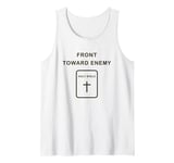 Front Toward Enemy – Christian Faith Military Cross & Bible Tank Top