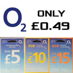 O2 Network Sim Card Pay As You Go 02 Unlimited Calls And Texts 3gb / 6gb Data