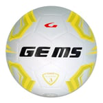 GEMS UN07-0307 Olympique Academy Unisex Ballon de Football récréatif Blanc/Jaune Taille 3