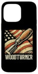 Coque pour iPhone 14 Pro Max Tour de tournage à bois drapeau américain USA