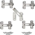 5 Pcs Serrure De Porte, Loquet Porte Coulissante Minuscule Boulon De Porte, Loquet En Acier Inoxydable Moraillon Loquet Verrou De Porte Coulissante Serrure Pour Fenêtre Placard-20 X 50 X 70 Mm