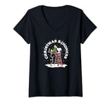 Womens Peanuts - Snoopy and Woodstock Tree Christmas Kindness V-Neck T-Shirt