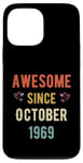 Coque pour iPhone 13 Pro Max Awesome Since October 1969 55 ans anniversaire