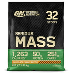 Optimum Nutrition Serious Mass Protein Powder High Calorie Mass Gainer with Vitamins, Creatine and Glutamine, Chocolate Peanut Butter, 16 Servings, 5.45 kg, Packaging May Vary