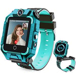 LiveGo Smartwatch 4G pour Enfants avec GPS Tracker et appels, écran tactile HD, combinant SMS, appels vidéo, SOS, podomètre, Montre connectée 4G pour garçons et Filles de 6 à 12 Ans (T10 Cyan)