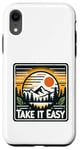 Coque pour iPhone XR Take It Easy Hiker Outdoor Relax Montagnes Sunset Graphic