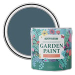 Rust-Oleum 2.5 l Satin Garden Paint - Blueprint, Mould-Resistant, Exterior, Waterproof, Blue, 100+ Shades, Made in UK, Eco-Friendly Packaging