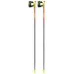 Leki Vertical K - Bâtons trail Natural Carbon - Bright Red - Neon Yellow 130 cm