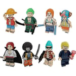 8pcs One Piece Luffy Sauron Sanji Assembled Building Block Minifigure Toys